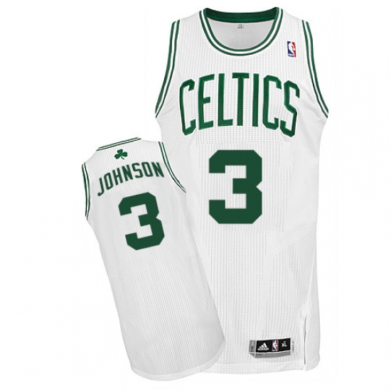 Men's Adidas Boston Celtics #3 Dennis Johnson Authentic White Home NBA Jersey - Ujersey