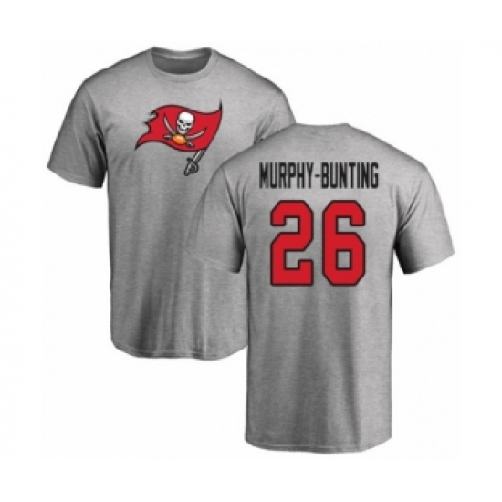 Football Tampa Bay Buccaneers #26 Sean Murphy-Bunting Ash Name & Number Logo T-Shirt - Ujersey