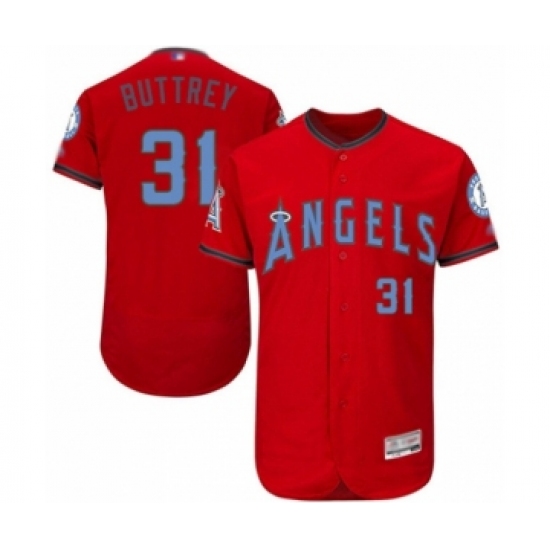 Men's Los Angeles Angels of Anaheim #31 Ty Buttrey Authentic Red 2016 Father's Day Fashion Flex Base Baseball Player Jersey - Ujersey