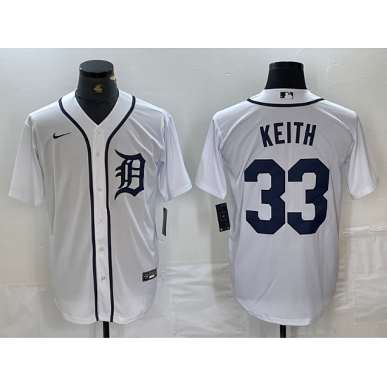 Men's Detroit Tigers #33 Colt Keith White Cool Base Stitched Jersey - Ujersey