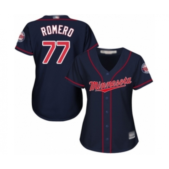 Women's Minnesota Twins #77 Fernando Romero Authentic Navy Blue Alternate Road Cool Base Baseball Player Jersey - Ujersey
