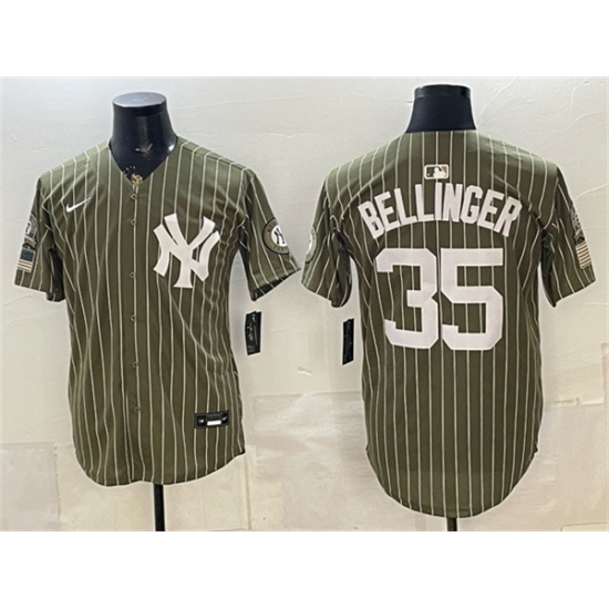 Men's New York Yankees #35 Cody Bellinger Olive 2026 Armed Forces Day Salute To Service Stitched Baseball Jersey - Ujersey