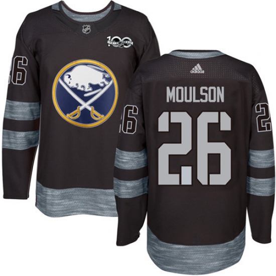 Men's Adidas Buffalo Sabres #26 Matt Moulson Authentic Black 1917-2017 100th Anniversary NHL Jersey - Ujersey