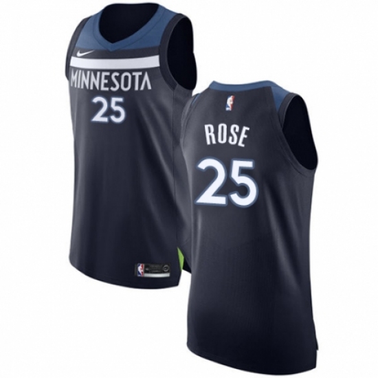 Youth Nike Minnesota Timberwolves #25 Derrick Rose Authentic Navy Blue NBA Jersey - Icon Edition - Ujersey