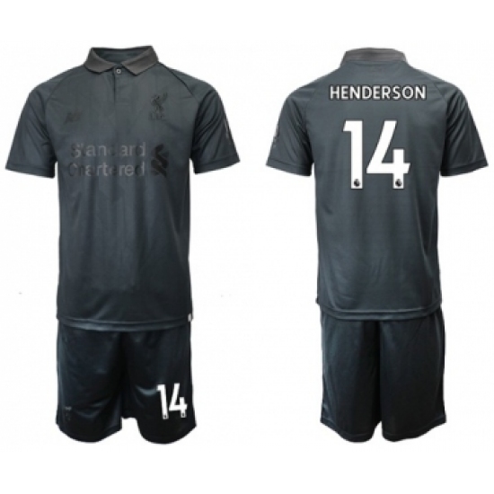 Liverpool #14 Henderson Black Soccer Club Jersey