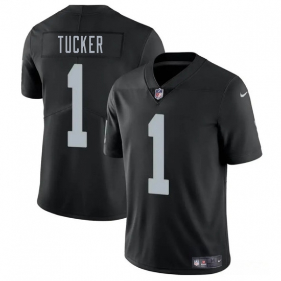 Men's Las Vegas Raiders #1 Tre Tucker Black 2025 Vapor Football Stitched Jersey - Ujersey