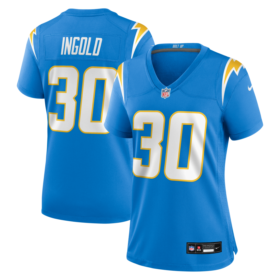 Women's Los Angeles Chargers Alec Ingold Nike Powder Blue Team Game Jersey - Ujersey