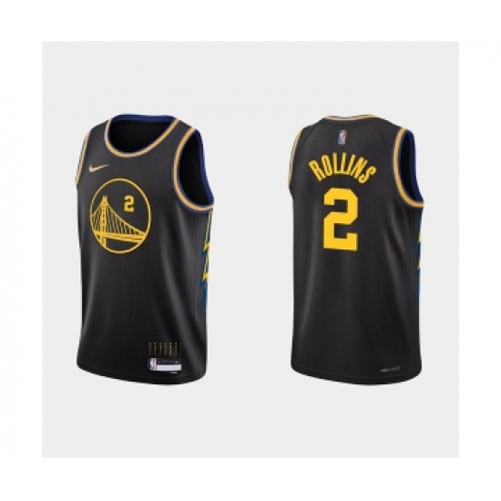 Men's Golden State Warriors #2 Ryan Rollins 2022 Black Stitched Basketball Jersey - Ujersey