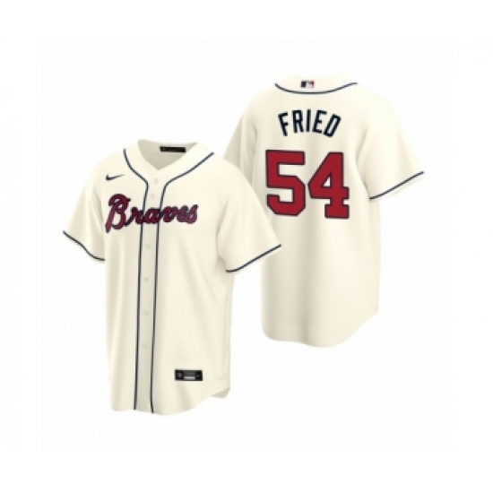 Women Atlanta Braves #54 Max Fried Nike Cream 2020 Replica Alternate Jersey - Ujersey