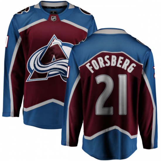 Men's Colorado Avalanche #21 Peter Forsberg Fanatics Branded Maroon Home Breakaway NHL Jersey - Ujersey