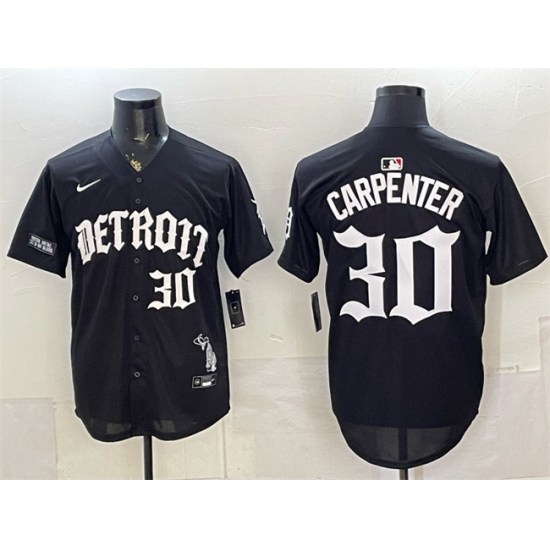 Men's Detroit Tigers #30 Kerry Carpenter 2026 Black 'Motor Gothic Edition' Vapor Premier Limited Stitched Baseball Jersey - Ujersey