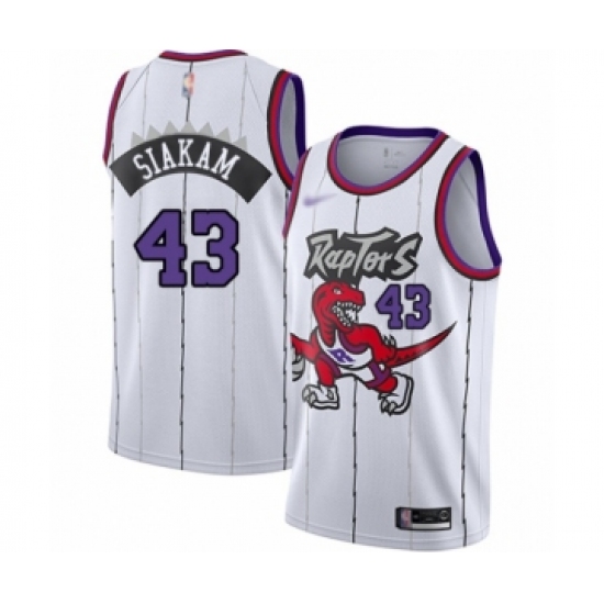 Men's Toronto Raptors #43 Pascal Siakam Authentic White Hardwood Classics Basketball Jersey - Ujersey