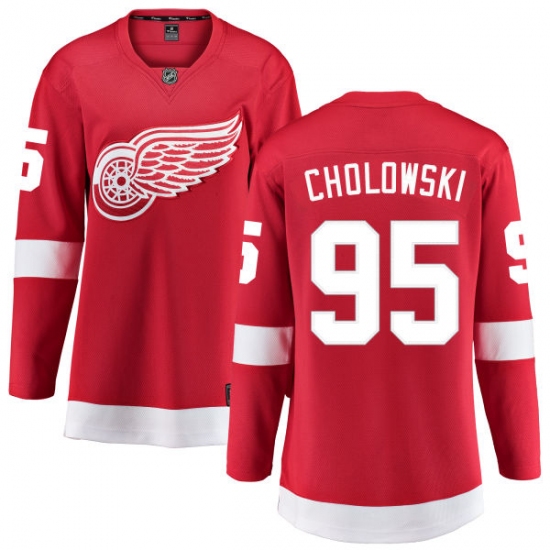 Women's Detroit Red Wings #95 Dennis Cholowski Fanatics Branded Red Home Breakaway NHL Jersey