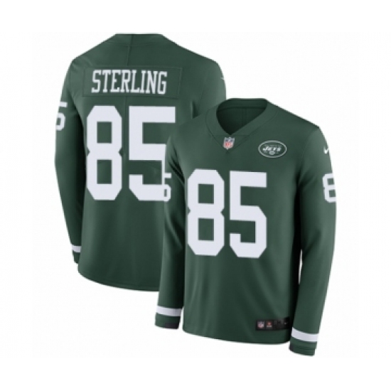 Men's Nike New York Jets #85 Neal Sterling Limited Green Therma Long Sleeve NFL Jersey - Ujersey