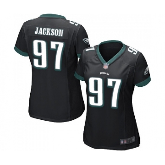 Women's Philadelphia Eagles #97 Malik Jackson Game Black Alternate Football Jersey - Ujersey