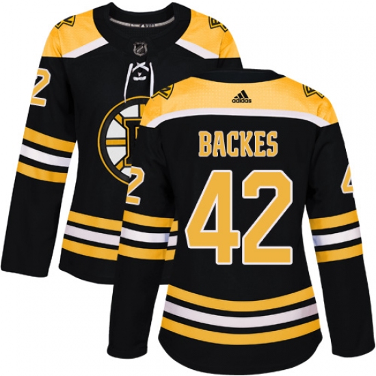 Women's Adidas Boston Bruins #42 David Backes Premier Black Home NHL Jersey - Ujersey