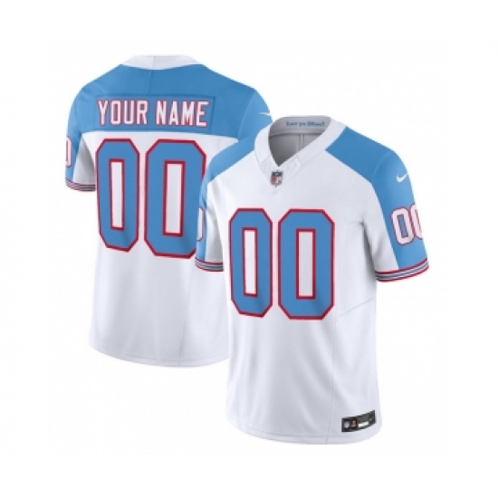 Men's Nike Tennessee Titans Active Player Custom White Blue 2023 F.U.S.E. Vapor Limited Throwback Football Stitched Jersey - Ujersey