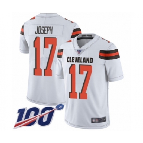 Men's Cleveland Browns #17 Greg Joseph White Vapor Untouchable Limited Player 100th Season Football Jersey - Ujersey