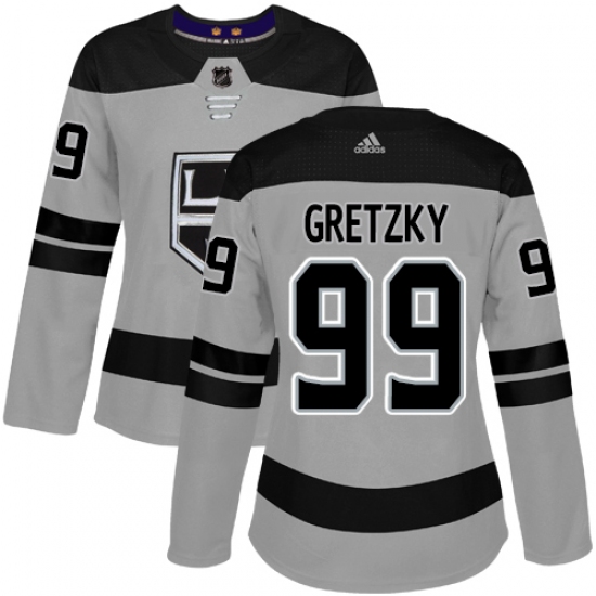 Women's Adidas Los Angeles Kings #99 Wayne Gretzky Authentic Gray Alternate NHL Jersey - Ujersey