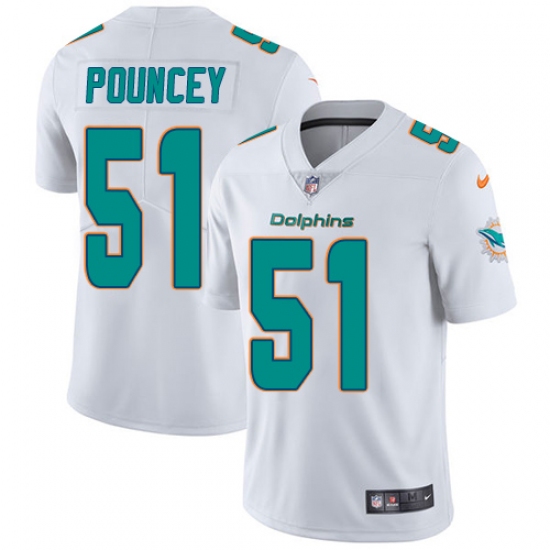 Youth Nike Miami Dolphins #51 Mike Pouncey Elite White NFL Jersey - Ujersey