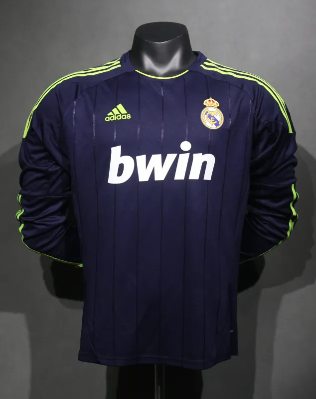 Real Madrid Retro Jersey Away Long Sleeve Soccer Shirt 2012/13