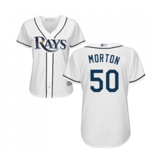 Women's Tampa Bay Rays #50 Charlie Morton Replica White Home Cool Base Baseball Jersey - Ujersey