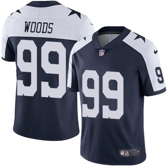 Youth Nike Dallas Cowboys #99 Antwaun Woods Navy Blue Throwback Alternate Vapor Untouchable Limited Player NFL Jersey - Ujersey