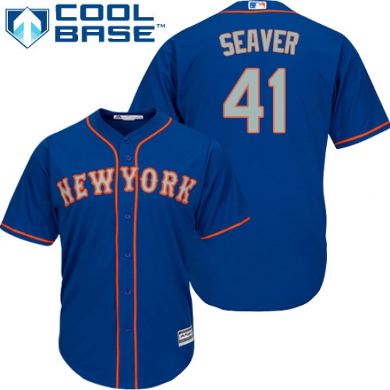 Youth Majestic New York Mets #41 Tom Seaver Authentic Royal Blue Alternate Road Cool Base MLB Jersey - Ujersey