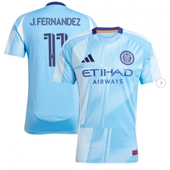 Men's New York City FC Julian Fernandez adidas Light Blue 2025 The Excelsior Kit Replica Player Jersey - Ujersey