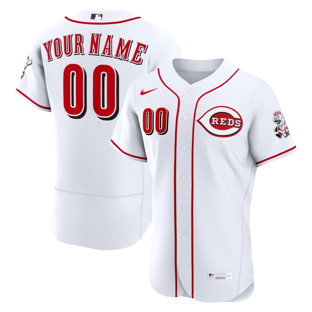 Men's Cincinnati Reds Nike White Home Authentic Custom Jersey - Ujersey