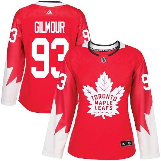 Women's Adidas Toronto Maple Leafs #93 Doug Gilmour Authentic Red Alternate NHL Jersey - Ujersey
