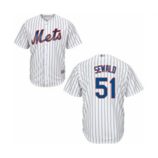 Youth New York Mets #51 Paul Sewald Authentic White Home Cool Base Baseball Player Jersey - Ujersey
