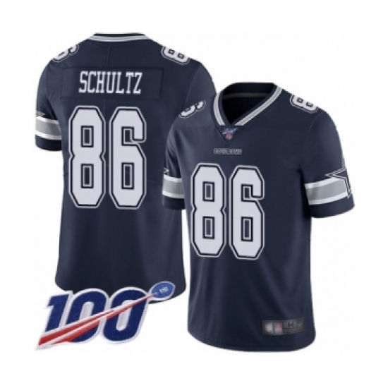 Men's Dallas Cowboys #86 Dalton Schultz Navy Blue Team Color Vapor Untouchable Limited Player 100th Season Football Jersey - Ujersey