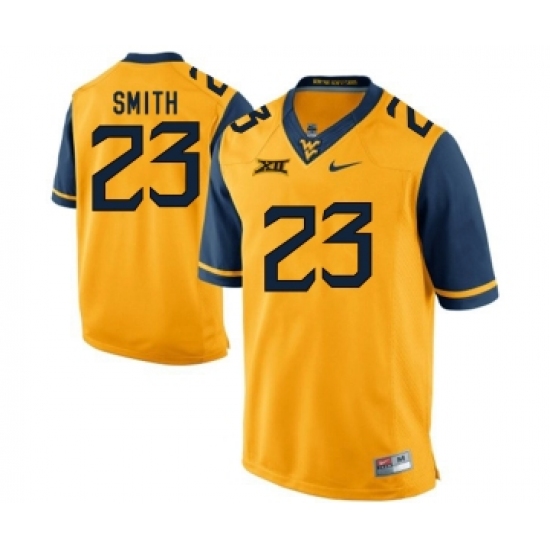 West Virginia Mountaineers 23 Geno Smith Gold College Football Jersey - Ujersey