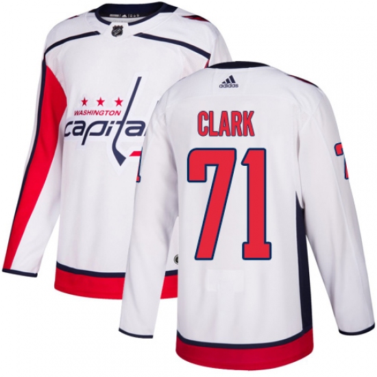 Men's Adidas Washington Capitals #71 Kody Clark Authentic White Away NHL Jersey - Ujersey