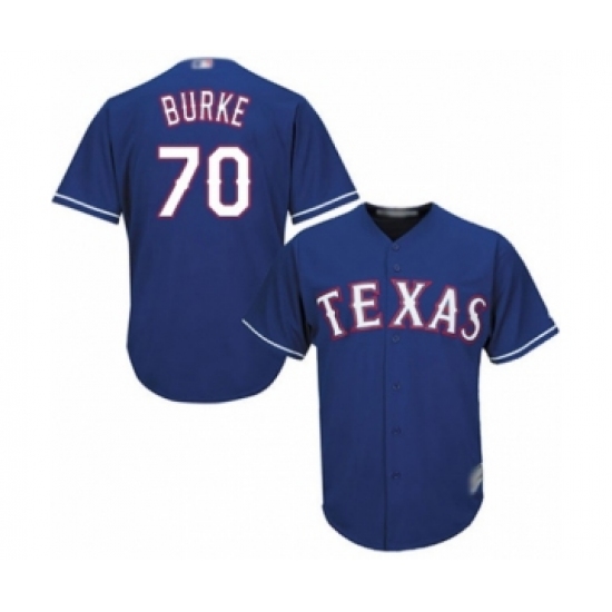Youth Texas Rangers #70 Brock Burke Authentic Royal Blue Alternate 2 Cool Base Baseball Player Jersey - Ujersey