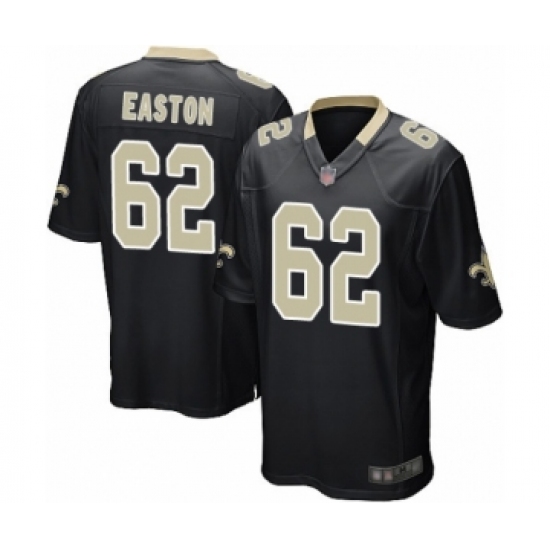 Men's New Orleans Saints #62 Nick Easton Game Black Team Color Football Jersey - Ujersey