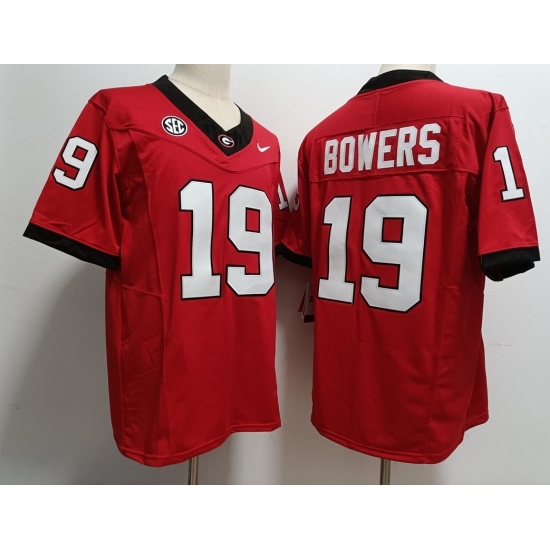 Men's Georgia Bulldogs #19 Brock Bowers Red 2023 F U S E Stitched College Football Jerseys - Ujersey