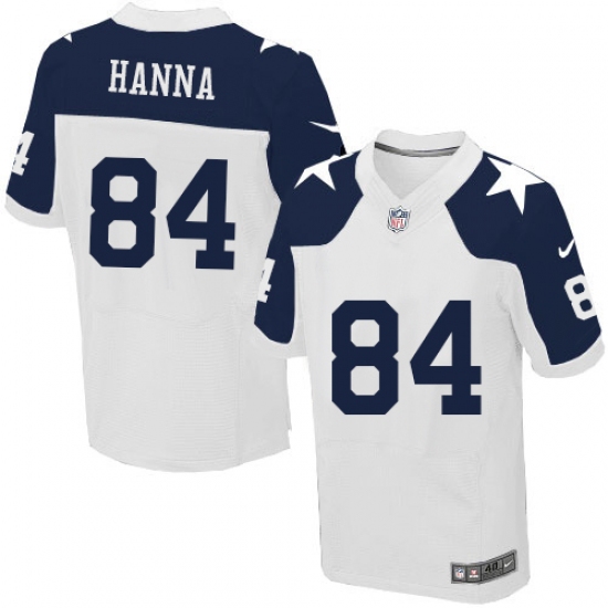 Men's Nike Dallas Cowboys #84 James Hanna Elite White Throwback Alternate NFL Jersey - Ujersey