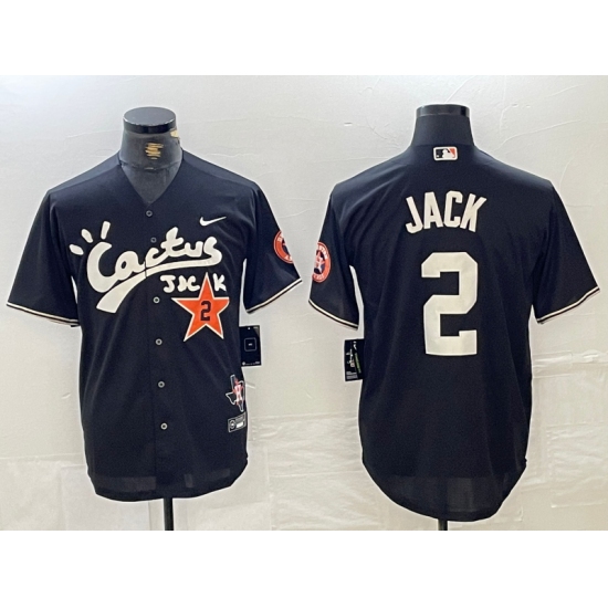 Men's Houston Astros #2 Alex Bregman Black Cactus Jack Vapor Premier Stitched Baseball Jersey - Ujersey