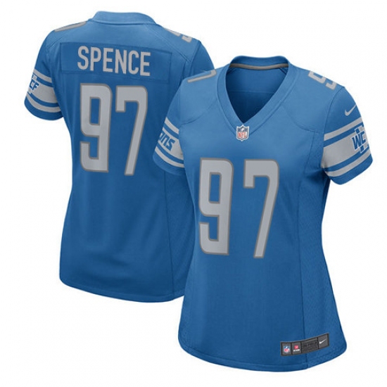 Women's Nike Detroit Lions #97 Akeem Spence Game Light Blue Team Color NFL Jersey - Ujersey