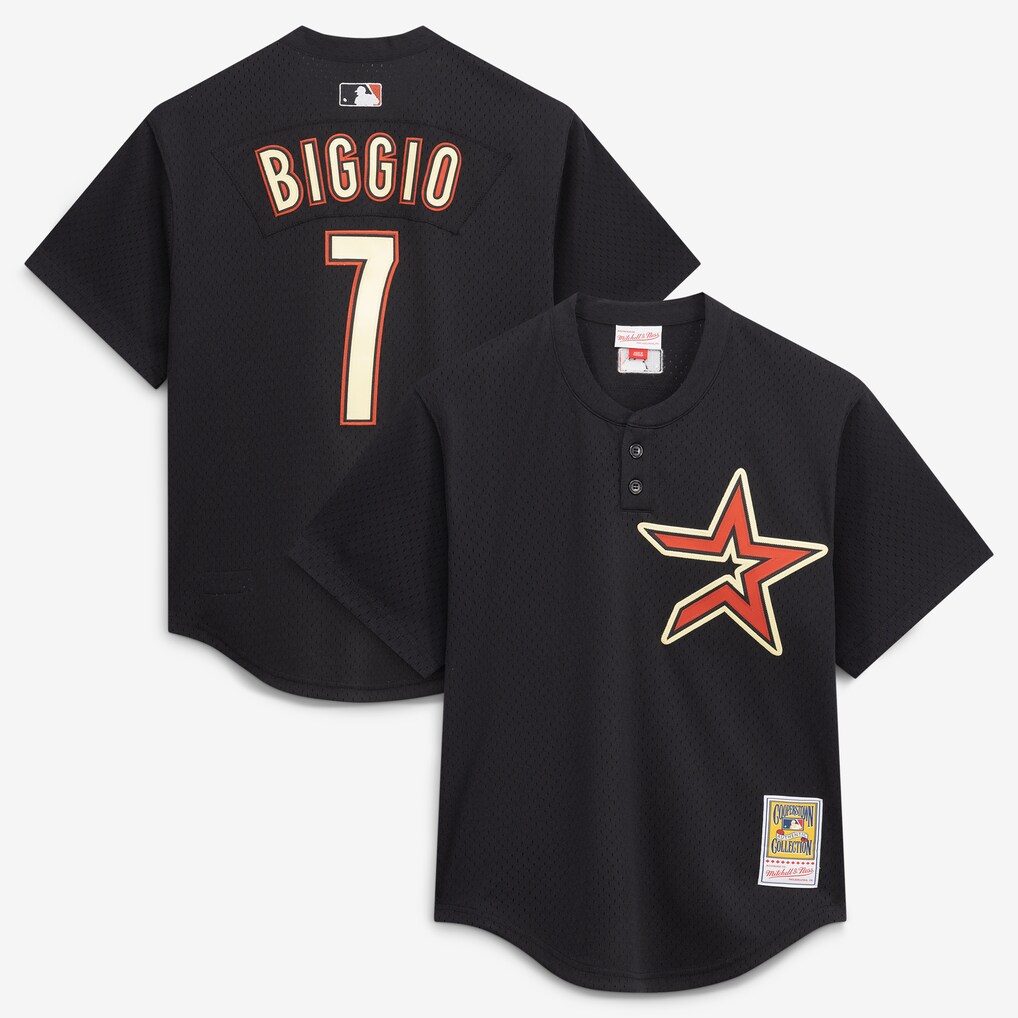 Men's Houston Astros Craig Biggio Mitchell & Ness Black Authentic Batting Practice Jersey - U-jersey
