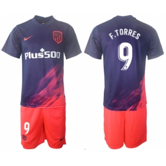 Men 2021-2022 Club Atletico Madrid away purple 9 Soccer Jersey