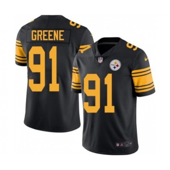 Men's Pittsburgh Steelers #91 Kevin Greene Black Color Rush Limited Stitched Jersey - Ujersey