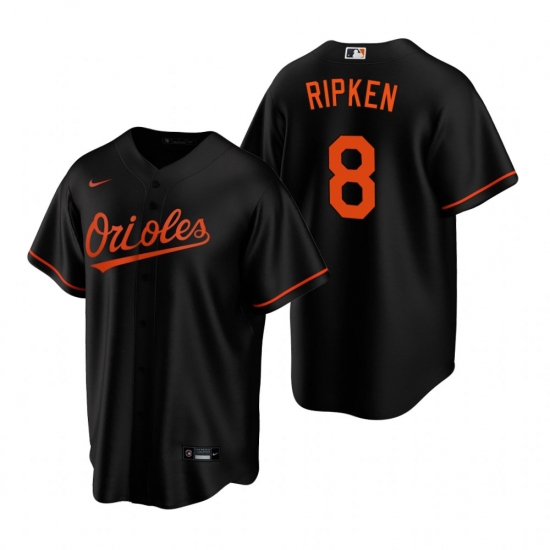 Men's Nike Baltimore Orioles #8 Cal Ripken Jr. Black Alternate Stitched Baseball Jersey - Ujersey
