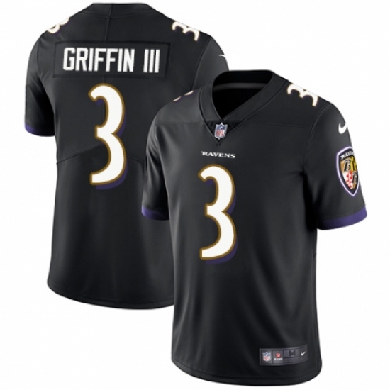 Youth Nike Baltimore Ravens #3 Robert Griffin III Black Alternate Vapor Untouchable Limited Player NFL Jersey - Ujersey
