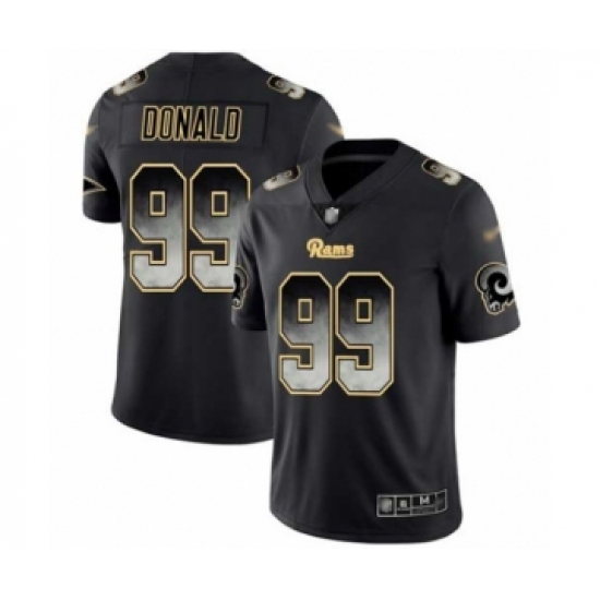 Men's Los Angeles Rams #99 Aaron Donald Limited Black Smoke Fashion Football Jersey - Ujersey