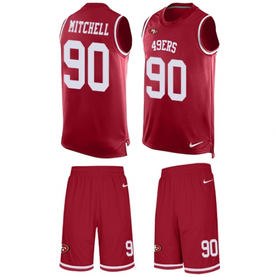 Men's Nike San Francisco 49ers #90 Earl Mitchell Limited Red Tank Top Suit NFL Jersey - Ujersey