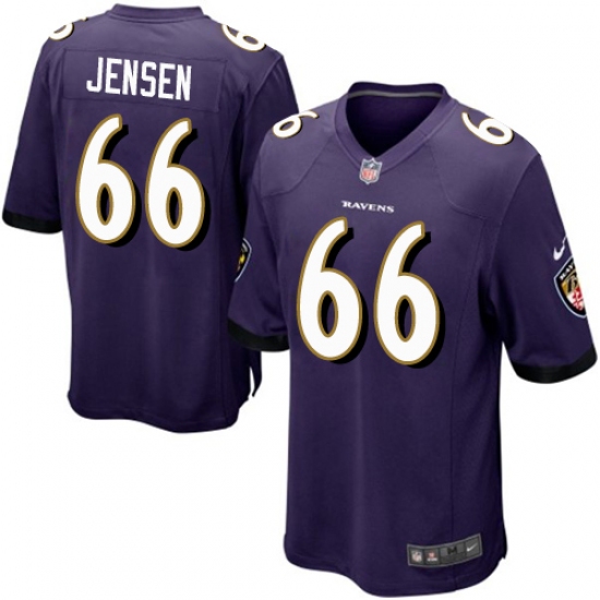 Men's Nike Baltimore Ravens #66 Ryan Jensen Game Purple Team Color NFL Jersey - Ujersey