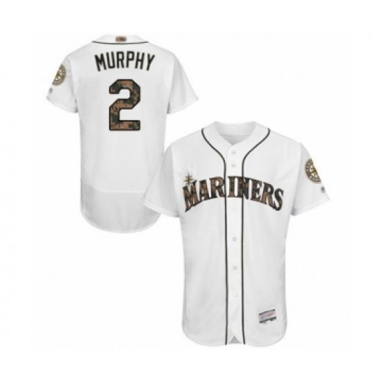 Men's Seattle Mariners #2 Tom Murphy Authentic White 2016 Memorial Day Fashion Flex Base Baseball Player Jersey - Ujersey